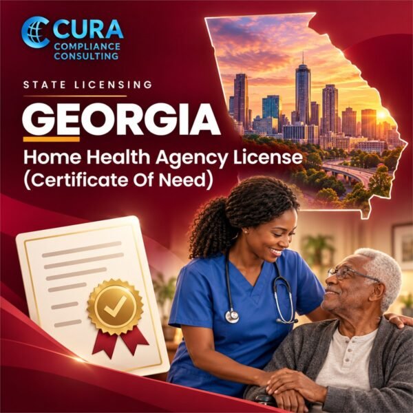 Georgia home health agency license and certificate of need support: nurse holding an older man's hands
