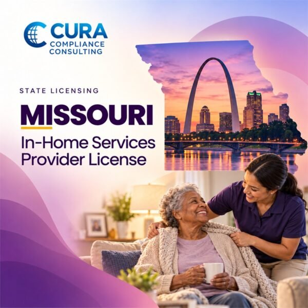 Missouri in-home services provider support: in-home caregiver with a smiling senior woman